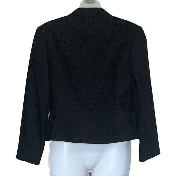Pendleton Black Virgin Wool Double Breasted Cropped Blazer Sz 6 - Picture 2 of 5